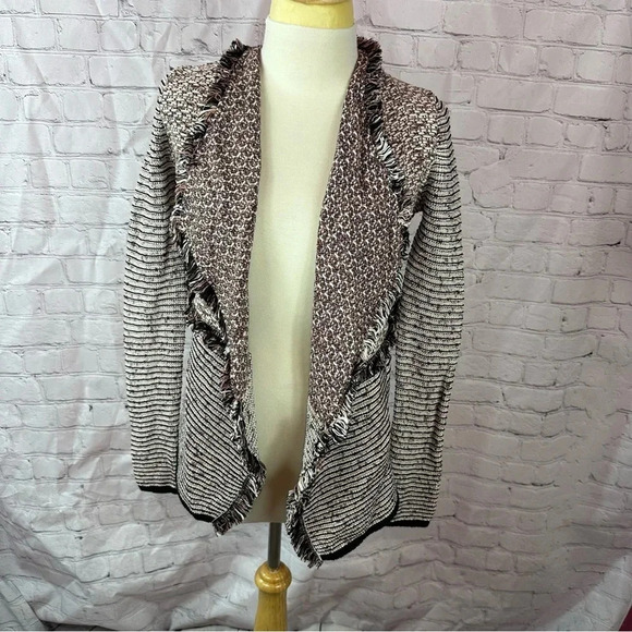 White House Black Market Sweaters - white house black market open front cardigan sweater fringe raw edge detail XS